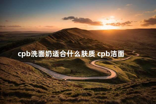 cpb洗面奶适合什么肤质 cpb洁面适合油皮吗